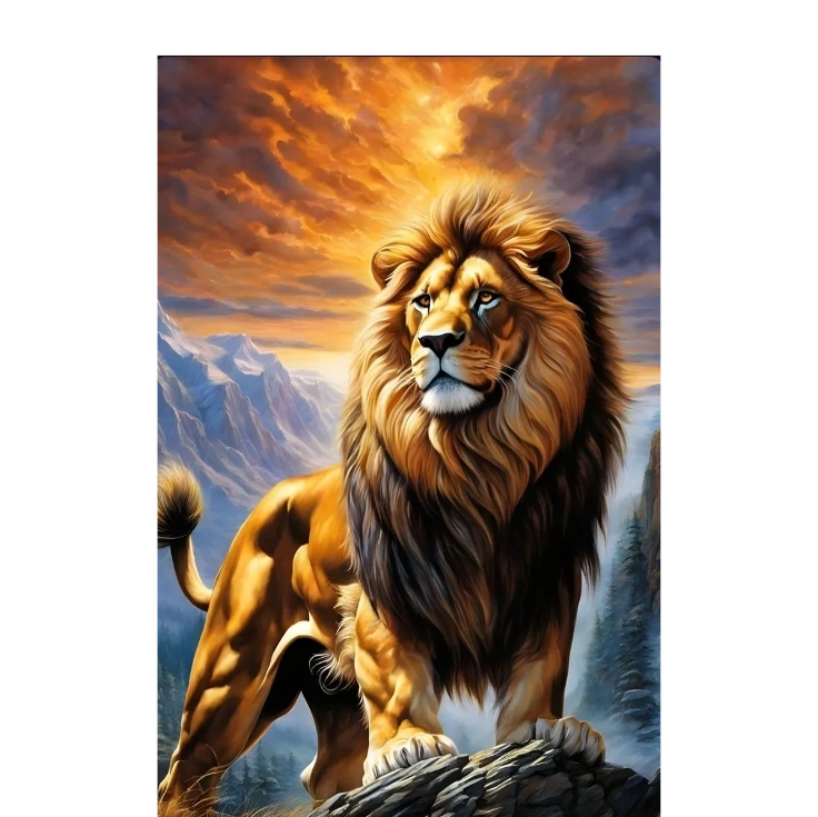 Lion close up portrait